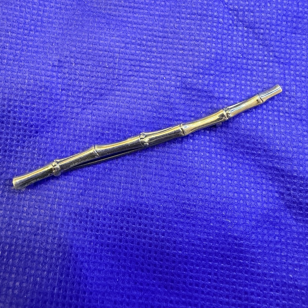 Vtg John Hardy Sterling Silver 925 Bamboo Bar Brooch Pin 3" Nature Minimalist